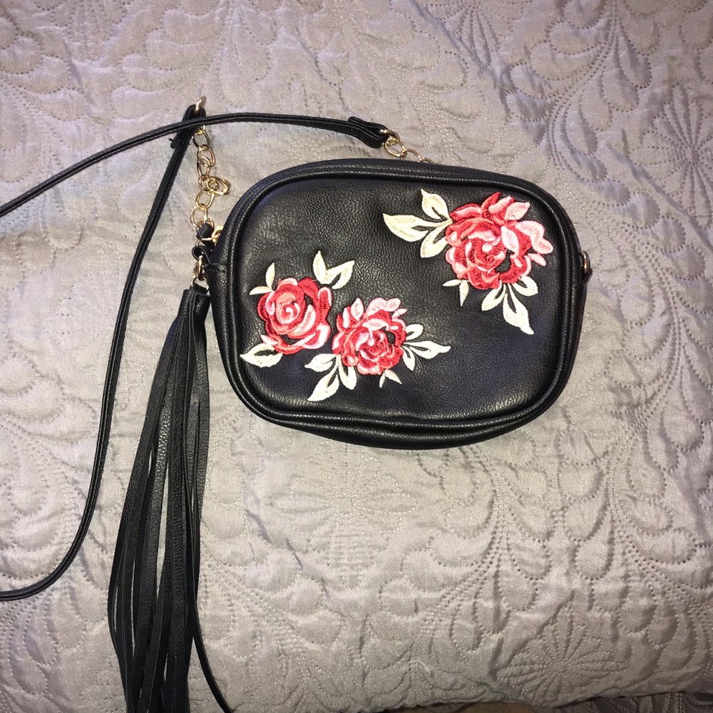 Black Purse with Roses